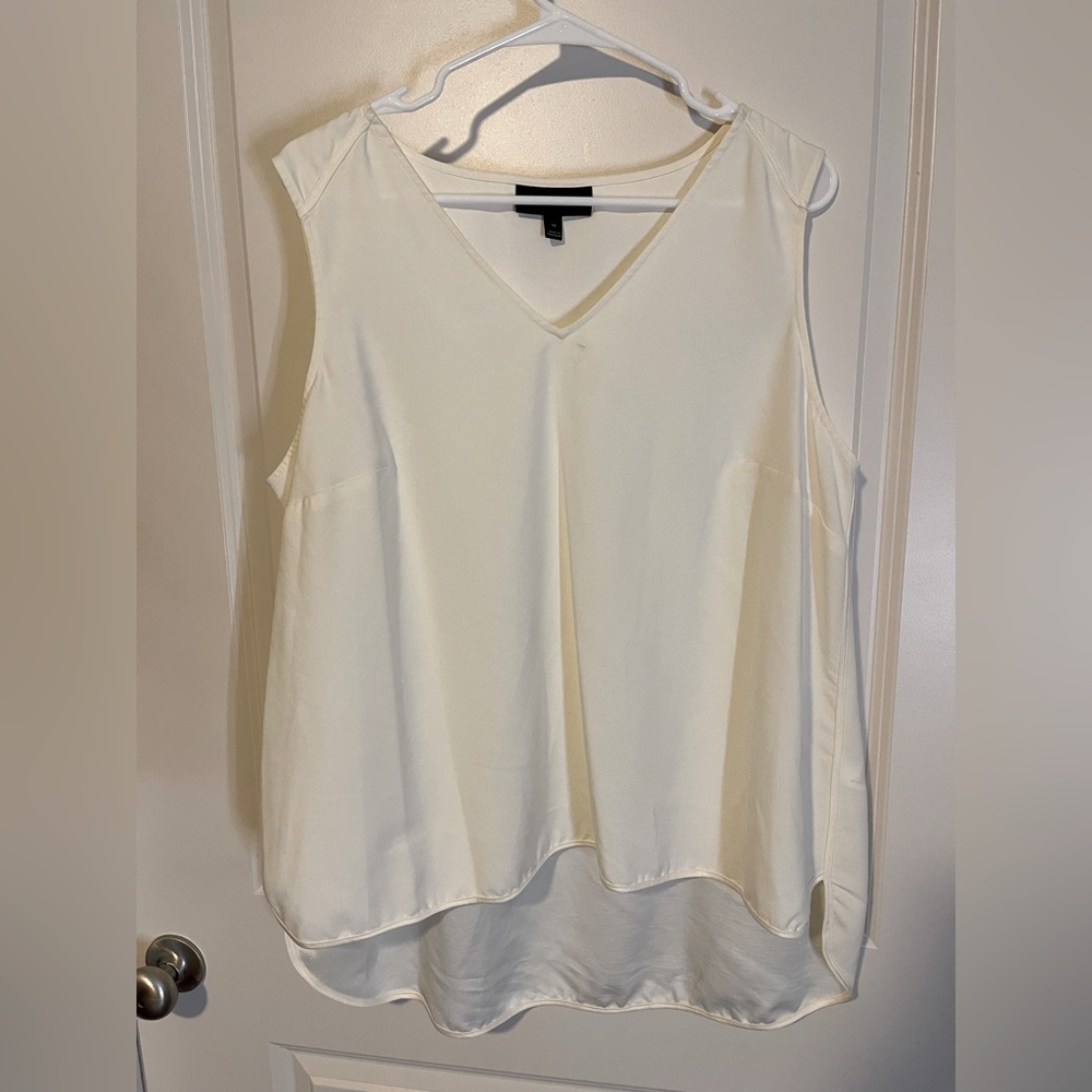Lane Bryant oversized sleeveless blouse off-white size 14